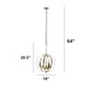 Lalia Home 3-Light 18" Adjustable Industrial Globe Hanging Metal and Clear Glass Ceiling Pendant, Antique Brass LHP-3010-AB